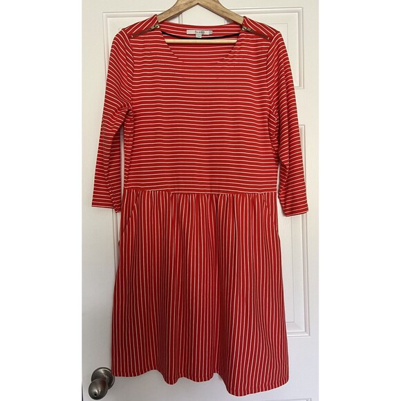 Boden Dresses & Skirts - Boden Dress Red Stripe Zipper Accent Size US 14